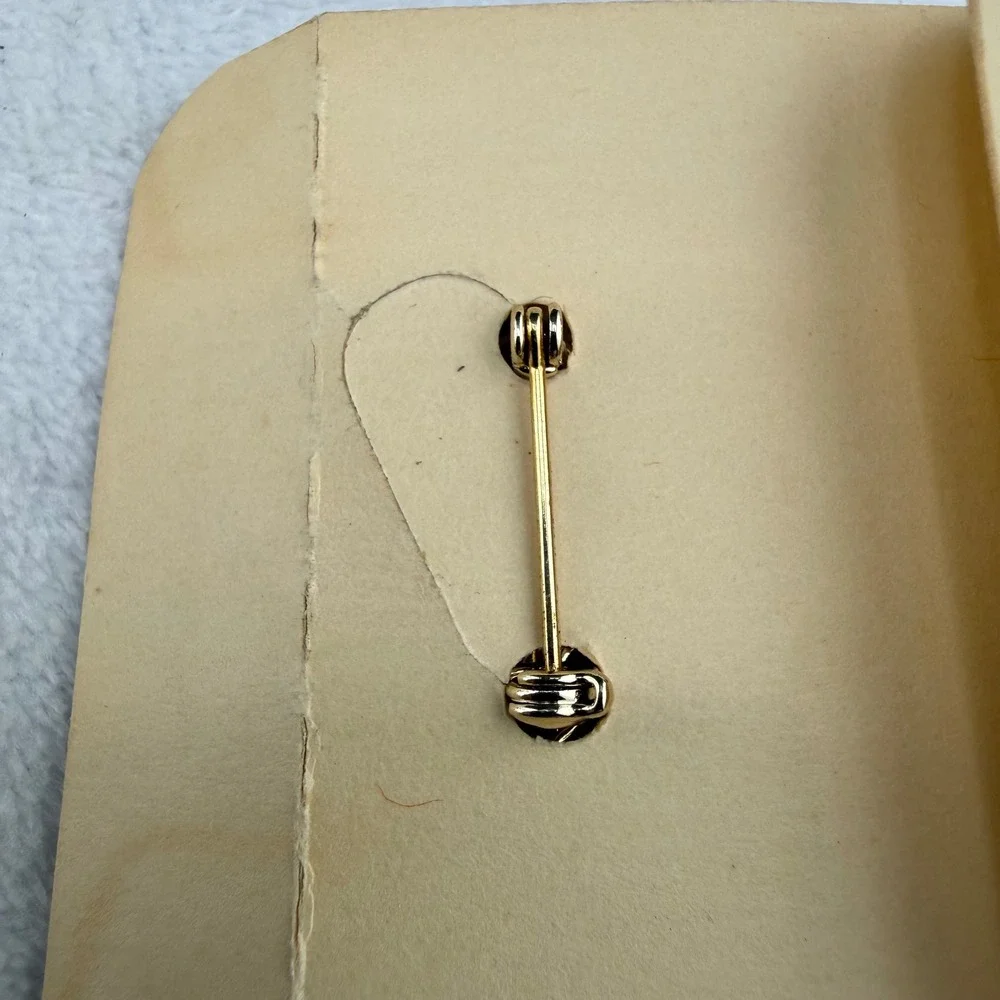 Vintage Emmons Brooch Pearly Pinwheel Gold Tone Faux Pearl Pin